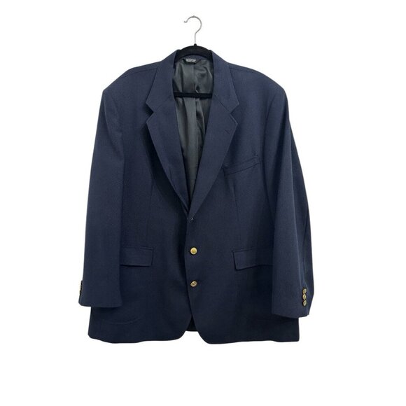 Orvis Men's Navy Blue Blazer Sport Coat Jacket 48L Gold Buttons Made In USA - Picture 1 of 8